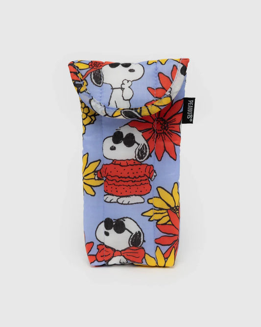 Peanuts x Baggu Floral Snoopy Puffy Glasses Sleeve