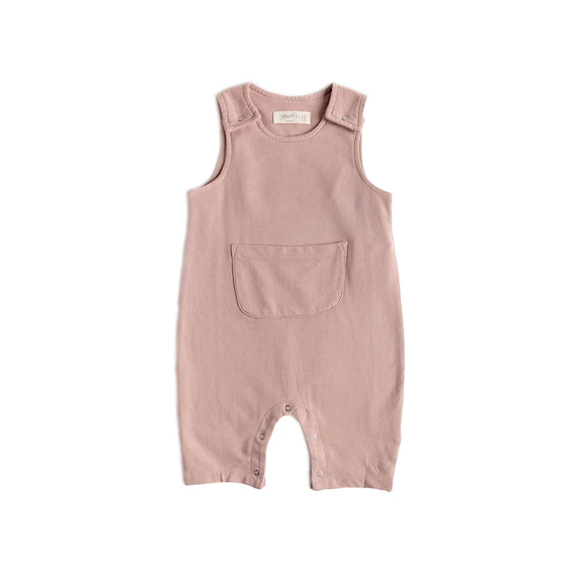 Soft Peony French Terry Overalls