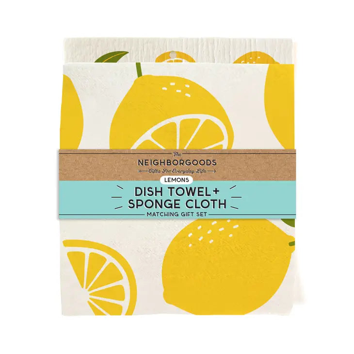 Squeeze the Day Swedish Dish Cloth & Tea Towel Set