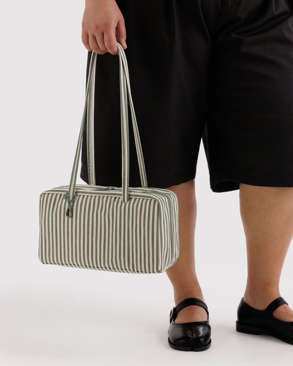 Sage Stripe Nylon Bowler Baggu
