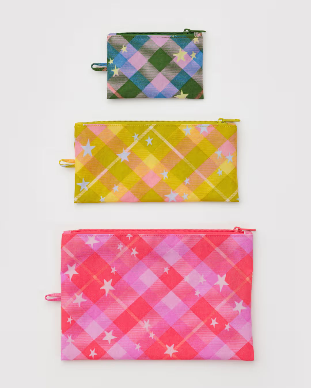 Plaid Star Baggu Flat Pouch Set