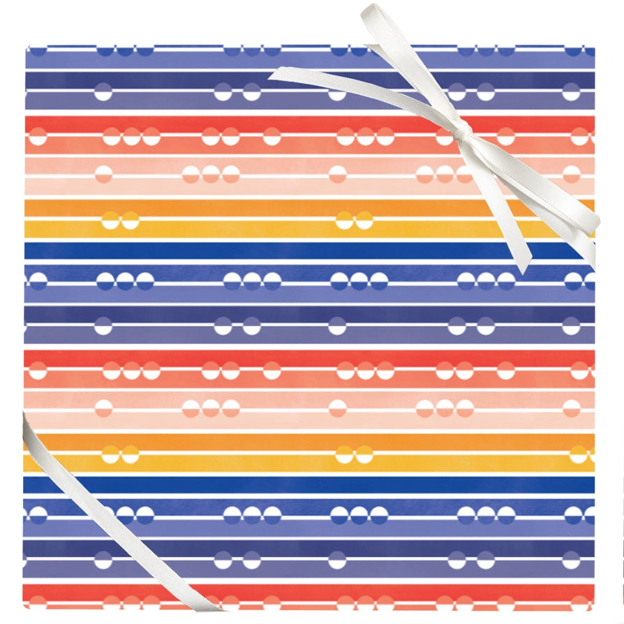 Sunset Stripes with Dots Wrapping Paper