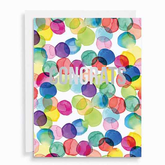 Supersized Watercolor Confetti Congratulations Card