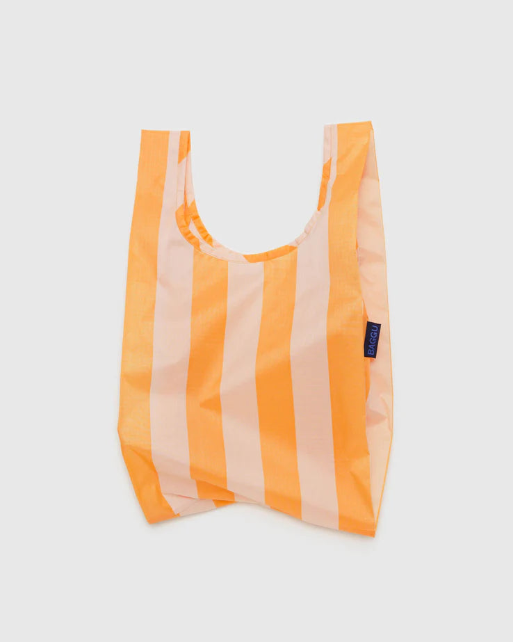 Tangerine Wide Stripe Baggu Reusable Bag