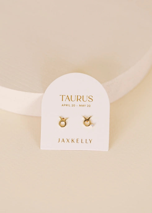 Zodiac Gold Stud Earrings