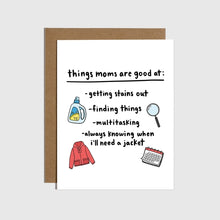 Load image into Gallery viewer, Things Moms Are Good At List Card