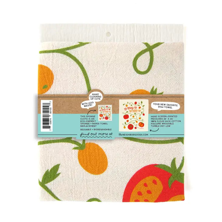 To-may-to To-mah-to Swedish Dish Cloth & Tea Towel Set