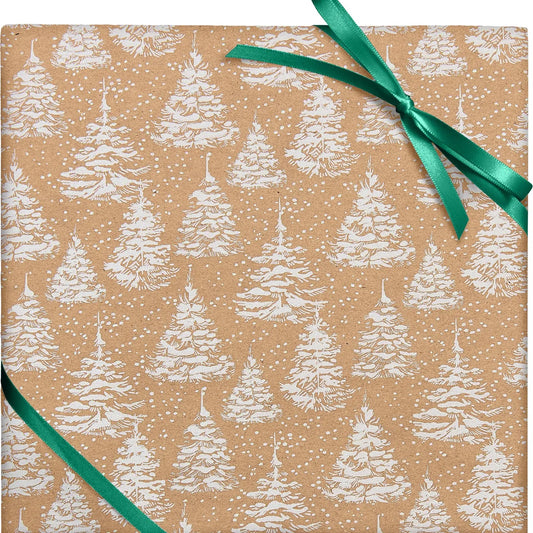 White Trees Kraft Wrapping Paper