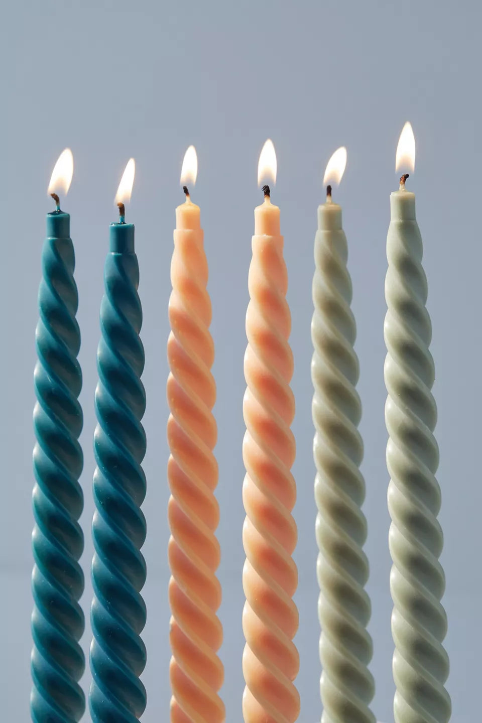 Blush Twisted Taper Candles