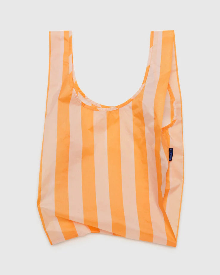 Tangerine Wide Stripe Baggu Reusable Bag