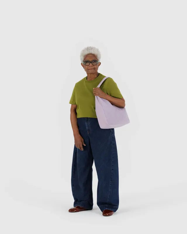 Dusty Pink Nylon Baggu Shoulder Bag