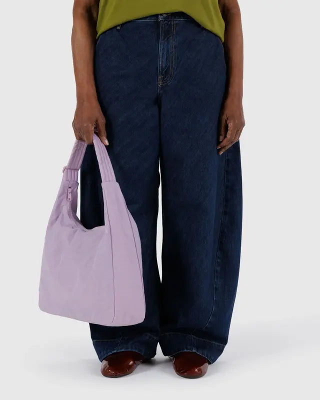 Dusty Pink Nylon Baggu Shoulder Bag