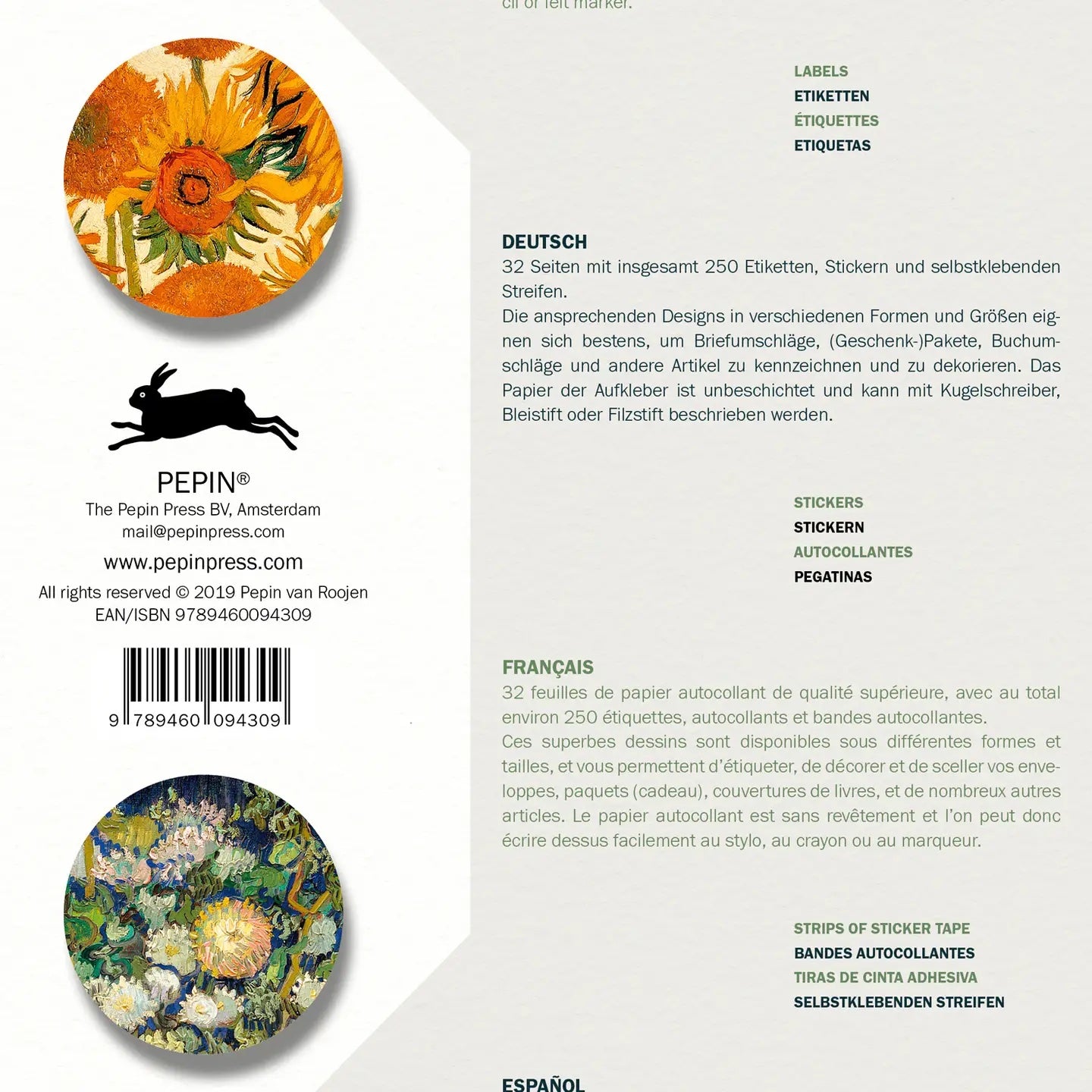 Van Gough Label, Sticker, and Tape Book