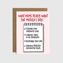 Load image into Gallery viewer, What Moms Really Want For Mother&#39;s Day Card