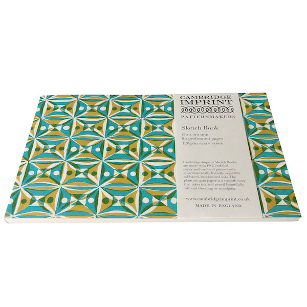 Yellow & Turquoise Kaleidoscope Softcover Sketchbook