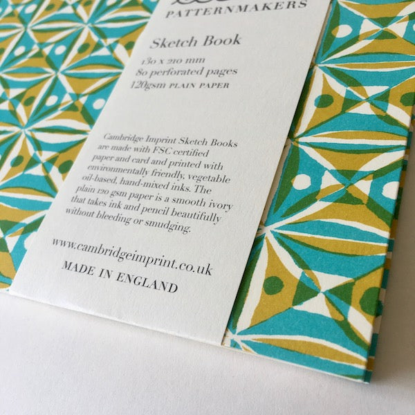 Yellow & Turquoise Kaleidoscope Softcover Sketchbook