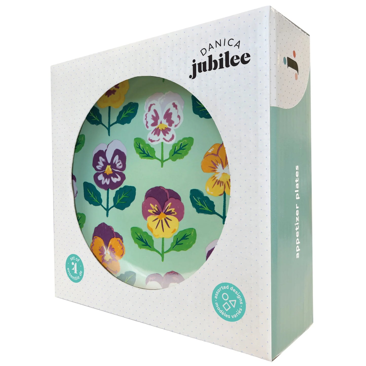 Pansy Appetizer Plates - Assorted Set of 4 - Ali's Wagon