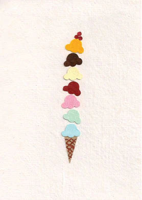 Ice Cream Cone Sundae Blank Card