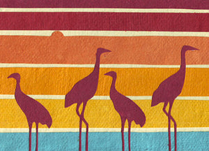 Herons at Dusk Sunset Blank Card