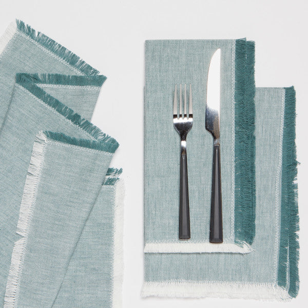 Lagoon Chambray Heirloom Napkin Set