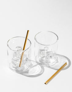 Gold Cocktail Straw Set