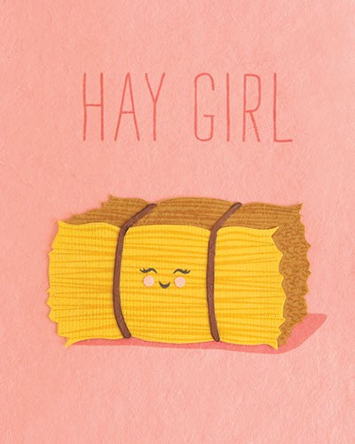 Hay Girl Card