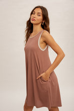 Load image into Gallery viewer, Double Contrast Mauve Swing Dress
