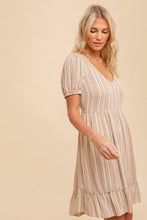Load image into Gallery viewer, Striped Short Sleeve Ruffle Dress