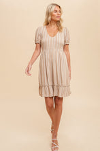 Load image into Gallery viewer, Striped Short Sleeve Ruffle Dress