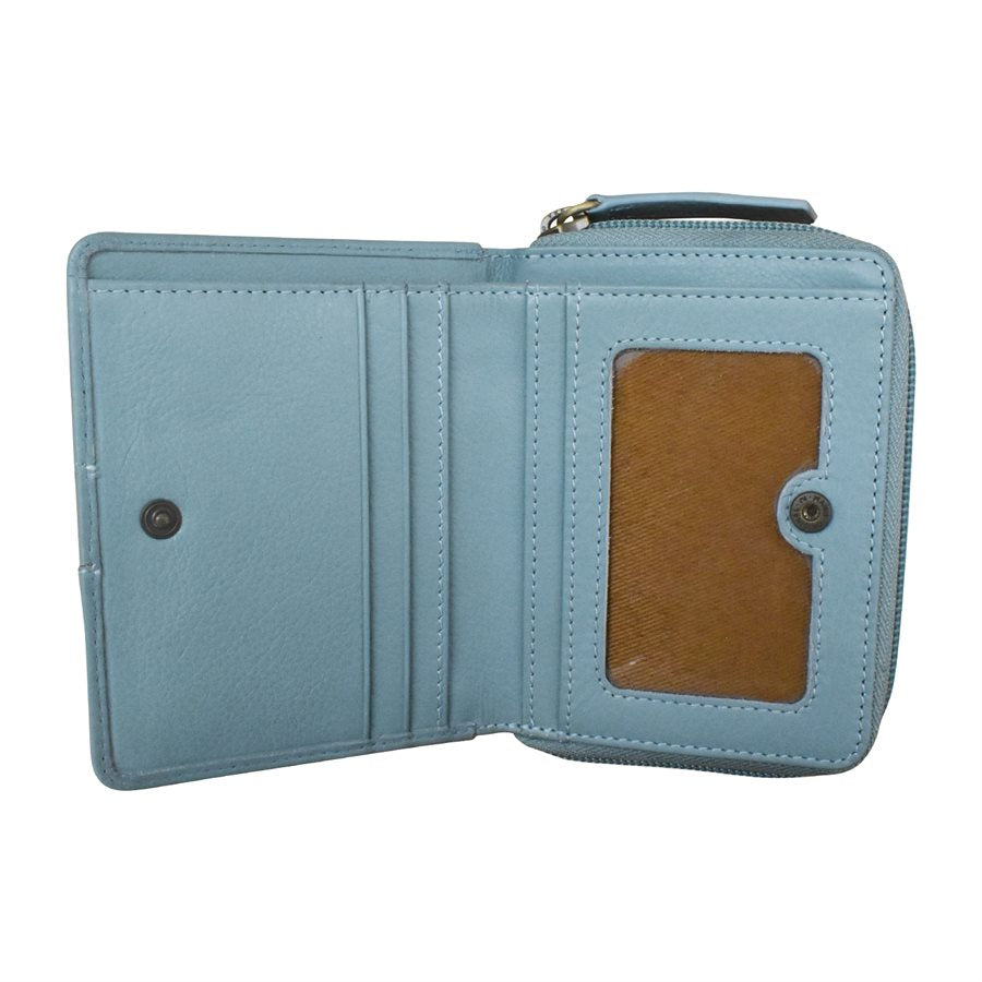 Glacier Blue Urbano Braided Bifold Leather Wallet