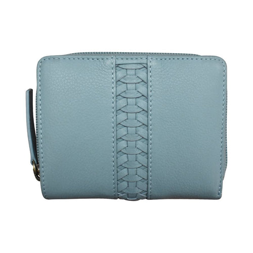 Glacier Blue Urbano Braided Bifold Leather Wallet