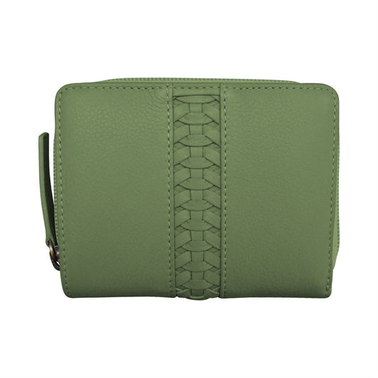 Sage Urbano Braided Bifold Leather Wallet