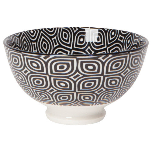 Black & White Geo Lines Stamped Bowl