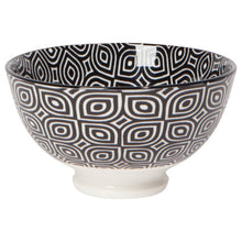 Load image into Gallery viewer, Black &amp; White Geo Lines Stamped Bowl