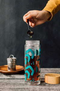 Teal Echo Glass Infuser Bottle