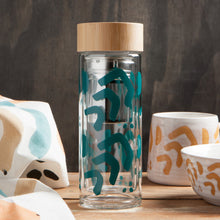 Load image into Gallery viewer, Teal Echo Glass Infuser Bottle