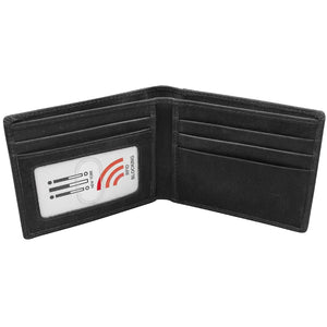 Black Bifold Wallet with ID Window