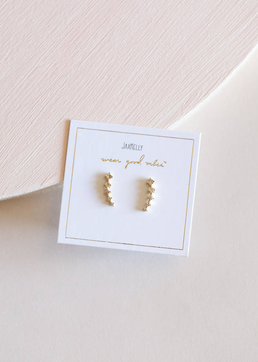 Champagne Crawler Stud Earrings