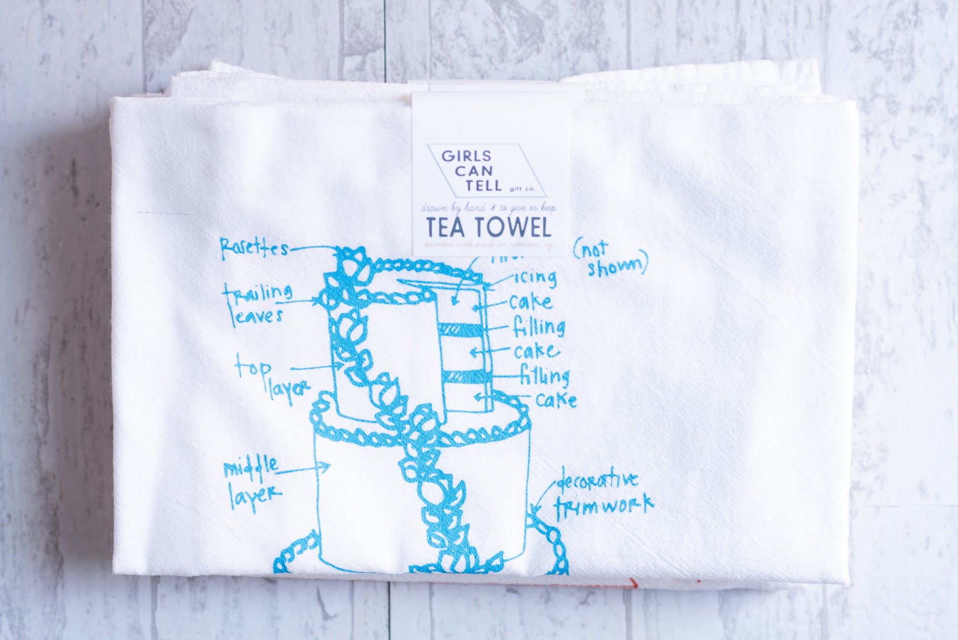 Wedding Cake Tea Towel by Girls Can Tell at local Fairmount shop Ali's Wagon in Philadelphia, Pennsylvania