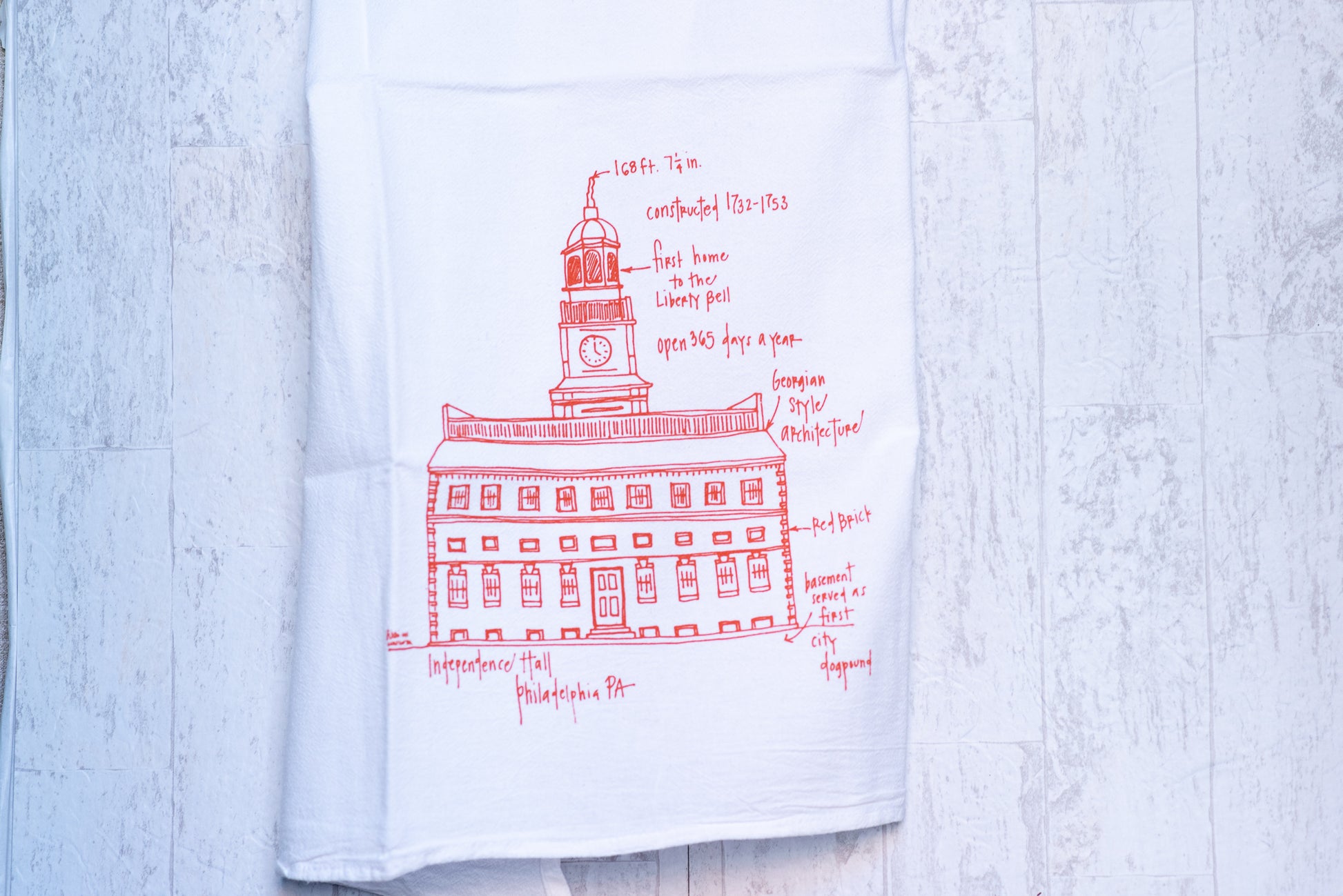 Independence Hall Tea Towel - Ali's Wagon