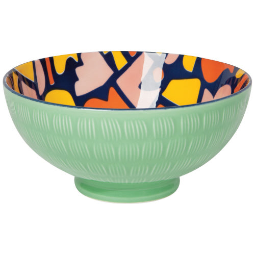 Jade Green Big Doodle Stamped Bowl