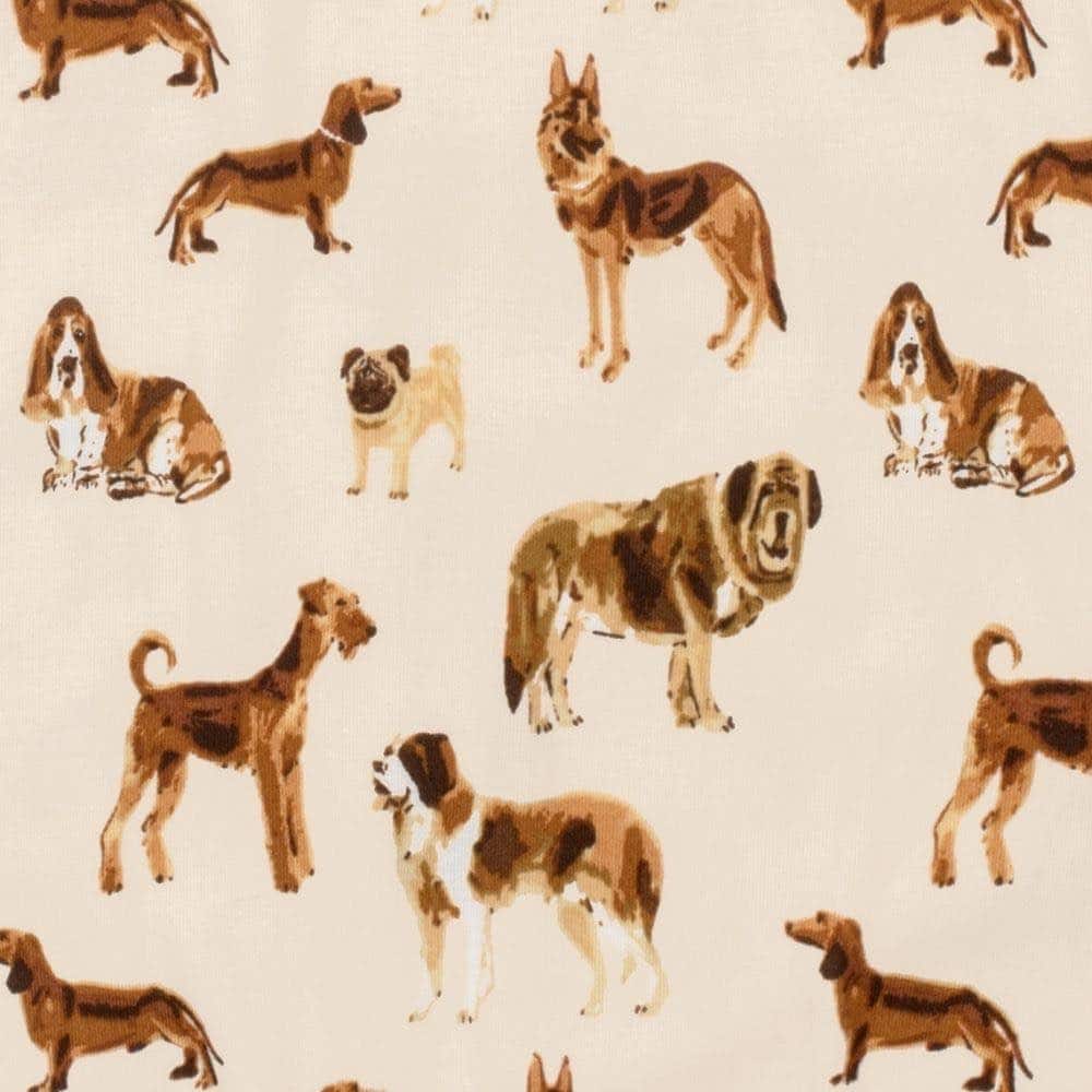 Dog Print Organic Cotton Zipper Footie