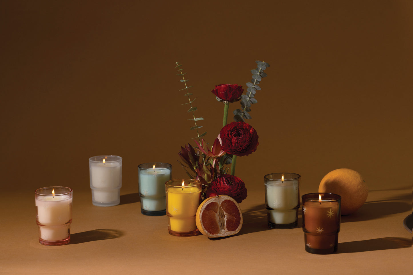 Cranberry Rosé Etched Glass Candle