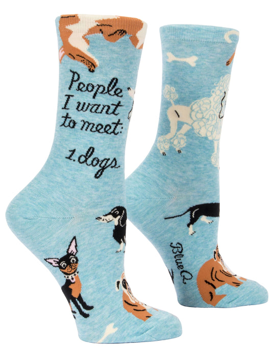 People I Want to Meet Dogs Crew Socks