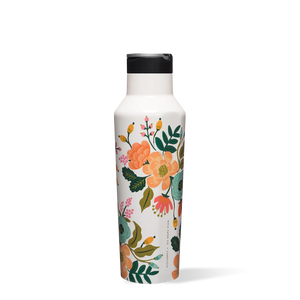Cream Lively Floral Rifle Paper x Corkcicle Sport Canteen