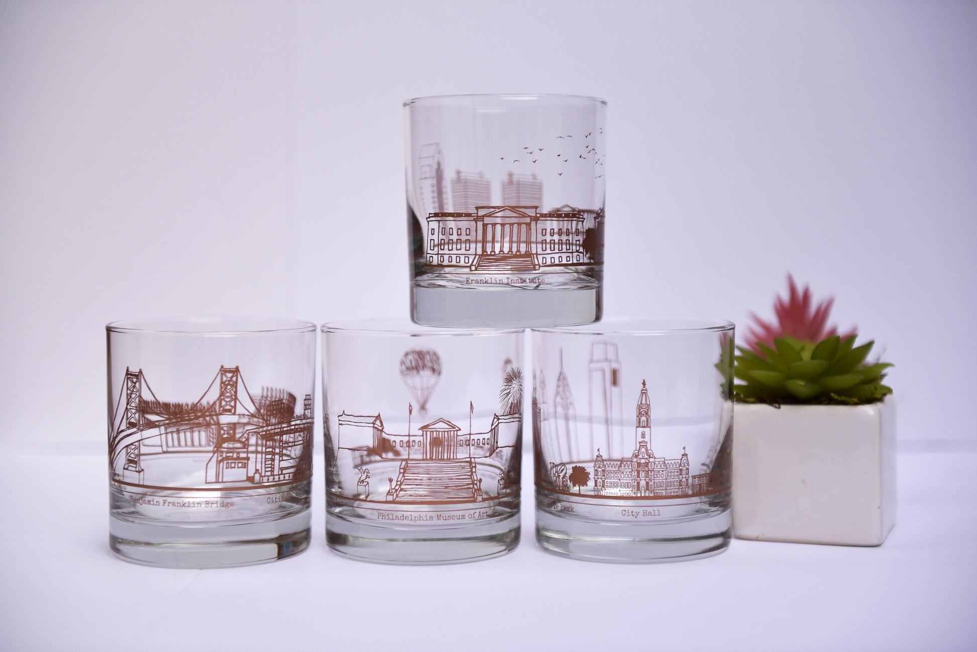 Philadelphia Skyline Rocks Glasses - Ali's Wagon
