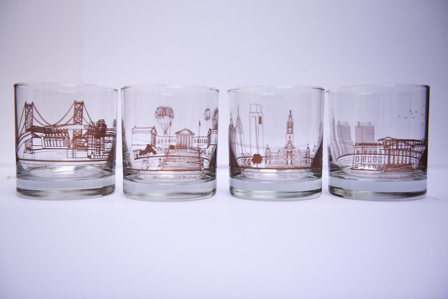 Philadelphia Skyline Rocks Glasses