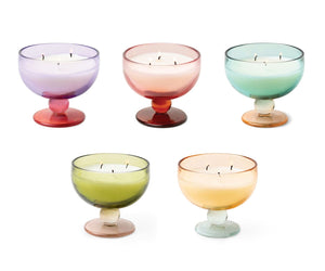 Misted Lime Glass Goblet Candle
