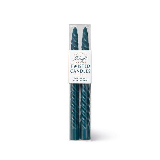 Midnight Blue Twisted Taper Candles