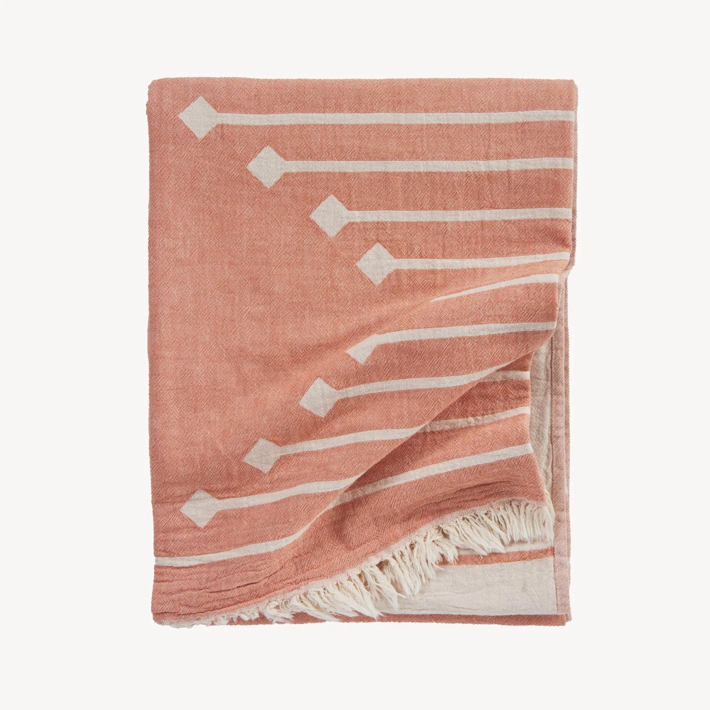 Flamingo Pink Reversible Arrow Throw